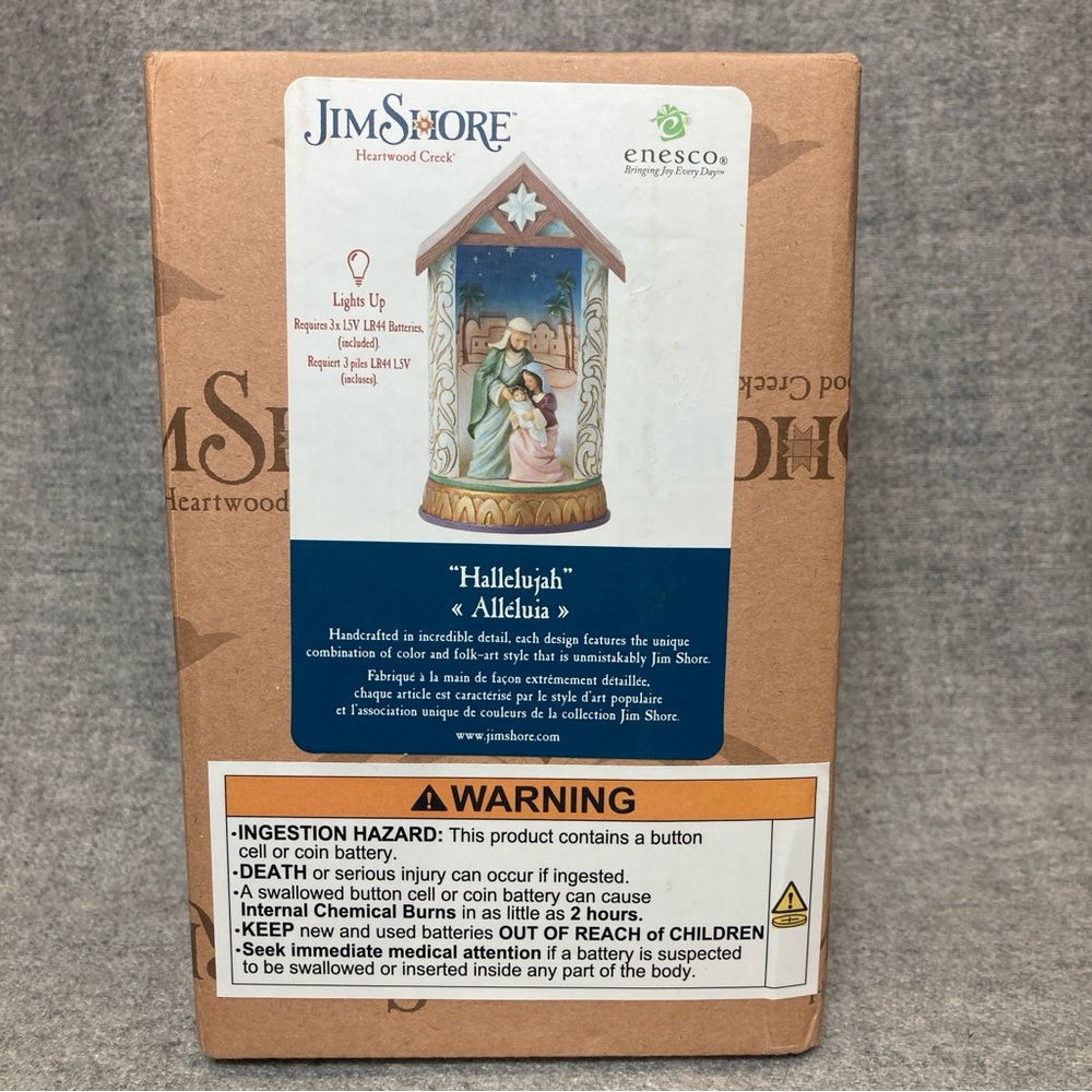 Jim Shore HWC Holy Family Nativity Lighted Diorama Figurine Christmas 5.5”H NIB